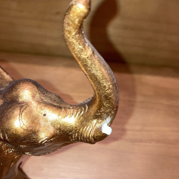 Gold + Multi Colored Elephant Figurine - Picture 4 of 5